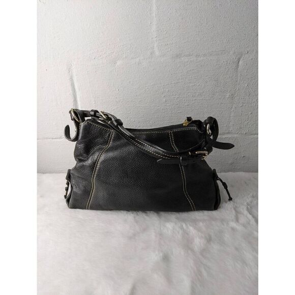 Dooney & Bourke Purse Hobo Black Leather Hobo Bag Soft Supple Heritage Preppy 90 - Picture 5 of 16